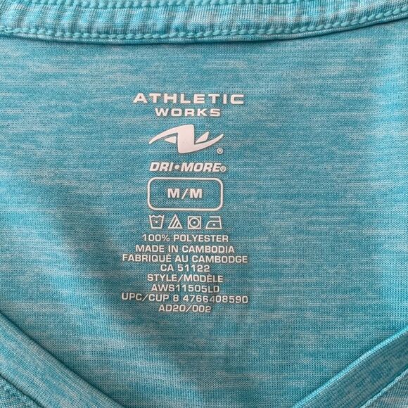 Athletic Works Turquoise Basic Tee Exercise Shirt Size Medium - Picture 4 of 4